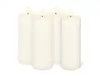 LivingStyles Uyuni Remote Enabled LED Wax Flameless Pillar Candle, Set of 4, Tall, Classic Ivory offer
