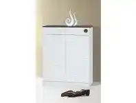 LivingStyles 2-Door and 2-Drawer White Shoe Cabinet - 80x101x31.6cm offer