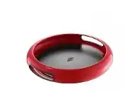 LivingStyles Wesco Spacy Steel Serving Tray with Large Handles - Red offer