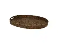 LivingStyles Savannah Rattan Tray, Small, Oval, Tobacco offer