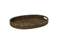 LivingStyles Savannah Rattan Tray, Oval, Large, Tobacco offer