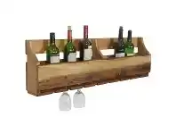 LivingStyles Blouin Mango Wood Wine & Glass Wall Rack, Large offer