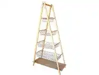 LivingStyles Teewah 4 Tier Metal Basket Storage Ladder offer