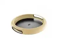 LivingStyles Wesco Spacy Steel Serving Tray with Large Handles - Almond offer