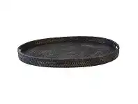 LivingStyles Savannah Rattan Tray, Oval, Large, Charcoal offer