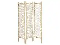 LivingStyles Ruthwell Teak Timber & Cotton Rope Tri-fold Screen offer