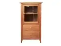 LivingStyles Thirlmere Tasmanian Oak Timber Audio Tower Cabinet, RHO Door offer