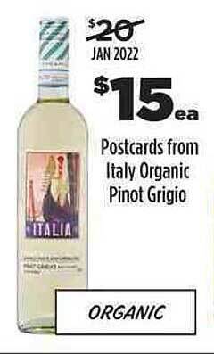 Liquorland Postcards From Italy Organic Pinot Grigio offer