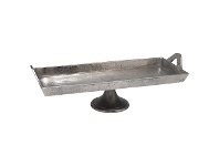 Kaur Metal Footed Tray, Antique Nickel