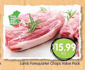 Lamb Forequarter Chops Value Pack