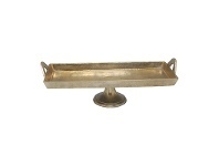 LivingStyles Kaur Metal Footed Tray, Antique Brass offer