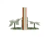 LivingStyles Crane 2 Piece Iron Butterfly Bookend Set offer