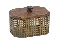 LivingStyles Luxe Timber & Iron Octagon Storage Box offer