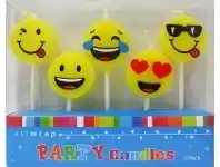 The Party People Shop Candle Set - Smiling Faces 5 pk offer