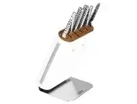 LivingStyles Global Hiro 7 Piece Knife Block Set - White offer