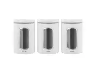 LivingStyles Brabantia 3 Piece Window Storage Canister Set, 1.4 Litre, White offer