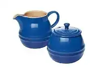 LivingStyles Chasseur La Cuisson Sugar Bowl and Creamer Set- Blue offer
