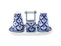 Miyako Hand Painted Ceramic Salt & Pepper Shaker Set