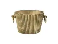 LivingStyles Rouche Metal Oval Wine Cooler, Brass offer