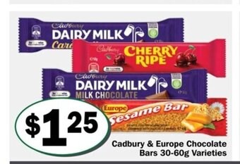Friendly Grocer Cadbury & Europe Chocolate Bars 30-60g Varieties offer