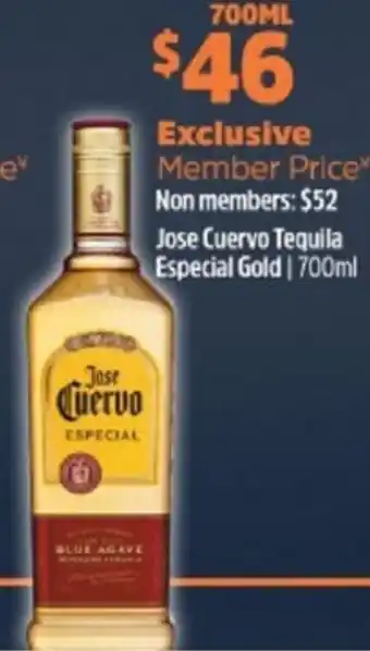 BWS Jose Cuervo Tequila Especial Gold 700ml offer