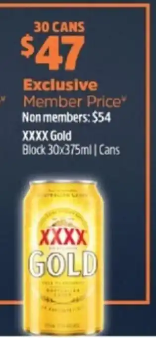 XXXX Gold 30x375ml