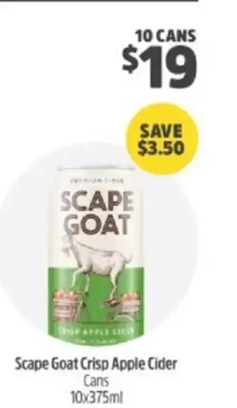 BWS Scape Goat Crisp Apple Cider 10x375ml offer