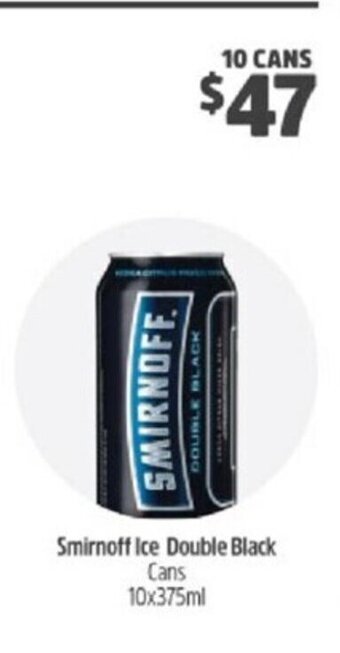 BWS Smirnoff Ice Double Black Cans 10x375ml offer