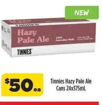 Liquorland Tinnies Hazy Pale Ale Cans 24x375ml offer
