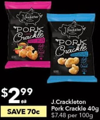 Ritchies J.Crackleton Pork Crackle 40g offer