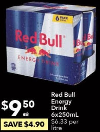 Ritchies Red Bull Energy Drink 6x250ml offer