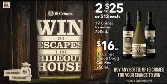 Ritchies 19 Crimes 750ml offer