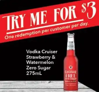 Ritchies Vodka Cruiser Strawberry & Watermelon Zero Sugar 275ml offer