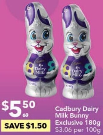 Ritchies Cadbury Dairy Milk Bunny 180g offer
