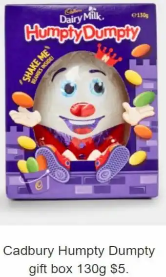 Kmart Cadbury Humpty Dumpty Gift Box 130g offer