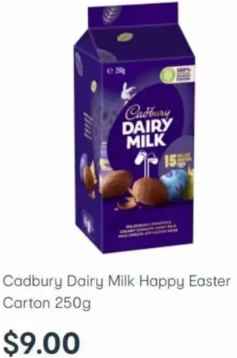Kmart Cadbury Dairy Milk Happy Easter Carton 250g offer