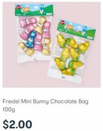 Kmart Friedel Mini Bunny Chocolate Bag 100g offer