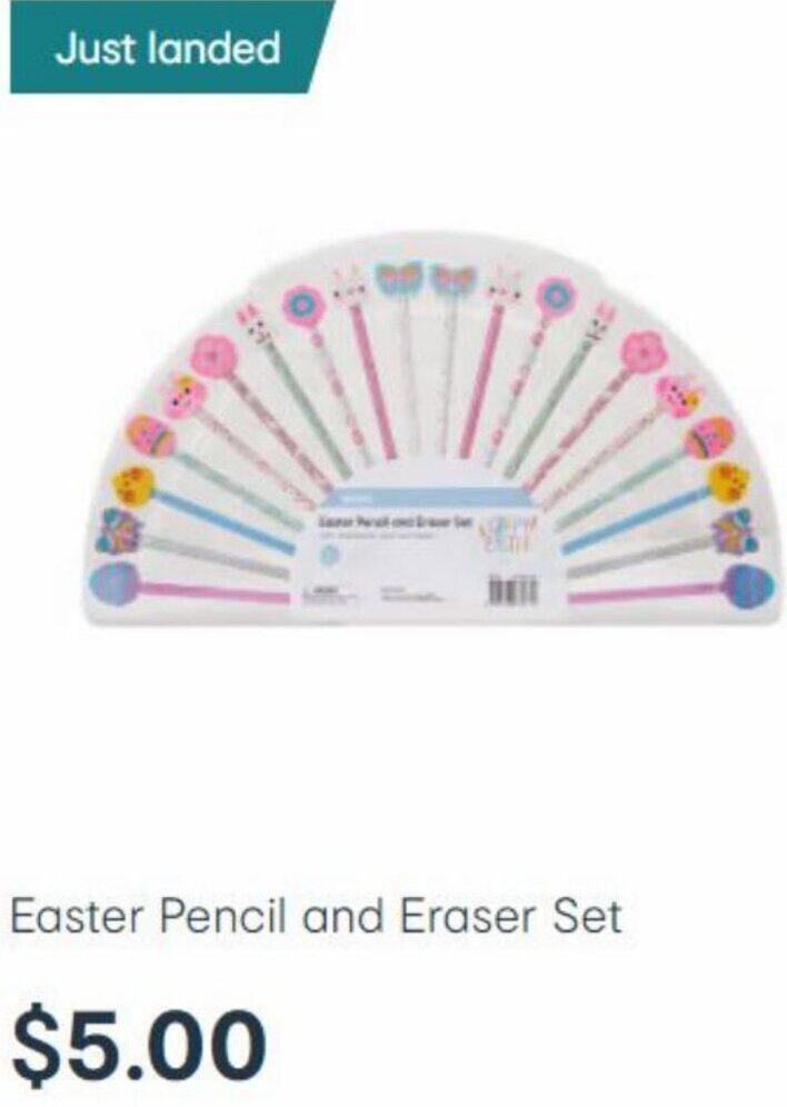 Easter Pencil And Eraser Set offer at Kmart