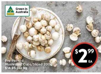 Foodworks Pre-Packed Mushroom Cups-Sliced 200g offer