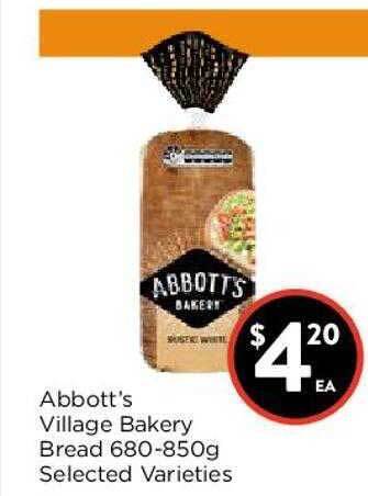 Foodworks Abbott's Village Bakery Bread 680-850g offer