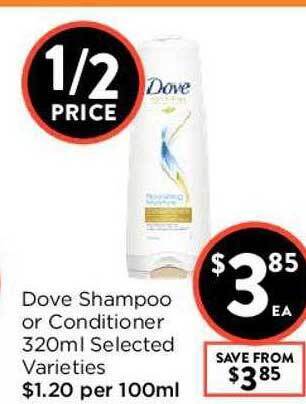 Foodworks Dove Shampoo Or Conditioner 320ml offer