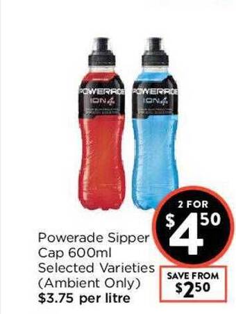 Powerade Sipper Cap 600ml