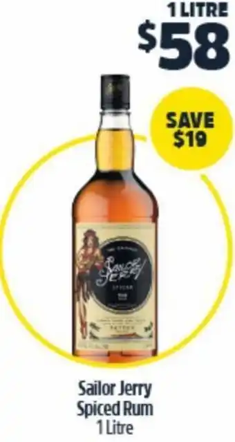BWS Sailor Jerry Spiced Rum 1 Liter offer