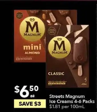 Ritchies Streets Magnum Ice Creams 4-6 Packs offer