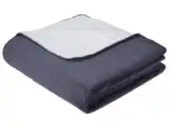 Cooper Ribbed Blanket - Double/ Queen, Blue