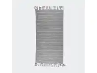 Kmart Ribbed Bath Towel with Knotted Fringe - Silver offer