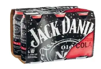 Coles Jack Daniel's & Cola Cans 6x375mL offer
