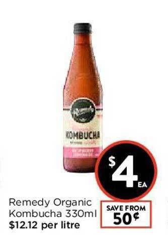 Foodworks Remedy Organic Kombucha 330ml offer