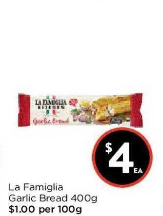 Foodworks La Famiglia Garlic Bread 400g offer