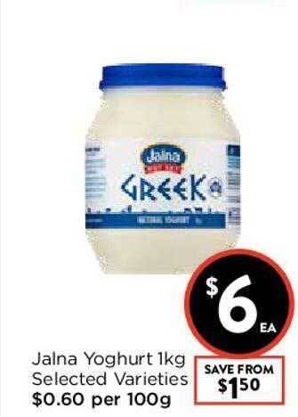 Foodworks Jalna Yoghurt 1kg offer